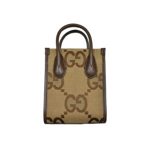 GUCCI Jumbo GG Tote Bag shoulder handbag Brown Beige Tan